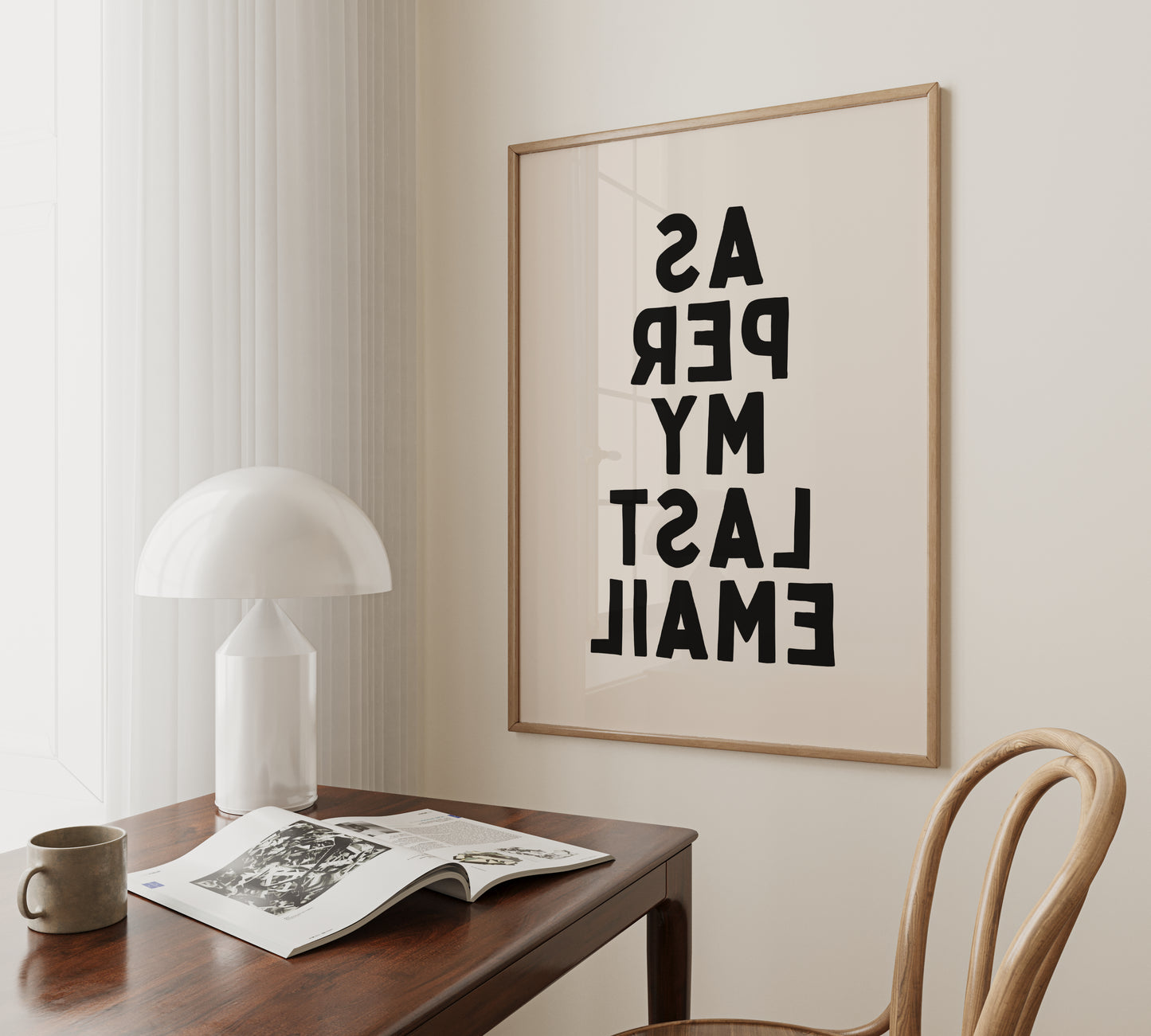 Lustre / A5 Print | As Per My Last Email | Mirror Image | Black and Cream | Art Print | Wisdom and Wonder Designs