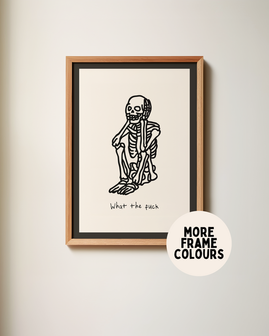 Framed | What The Fuck | Black and Cream | Art Print