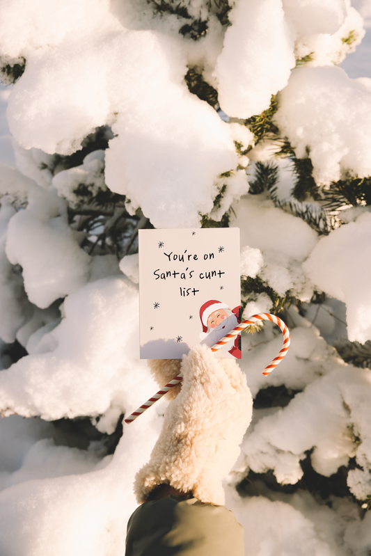 You're On Santa's Cunt List | Christmas Card