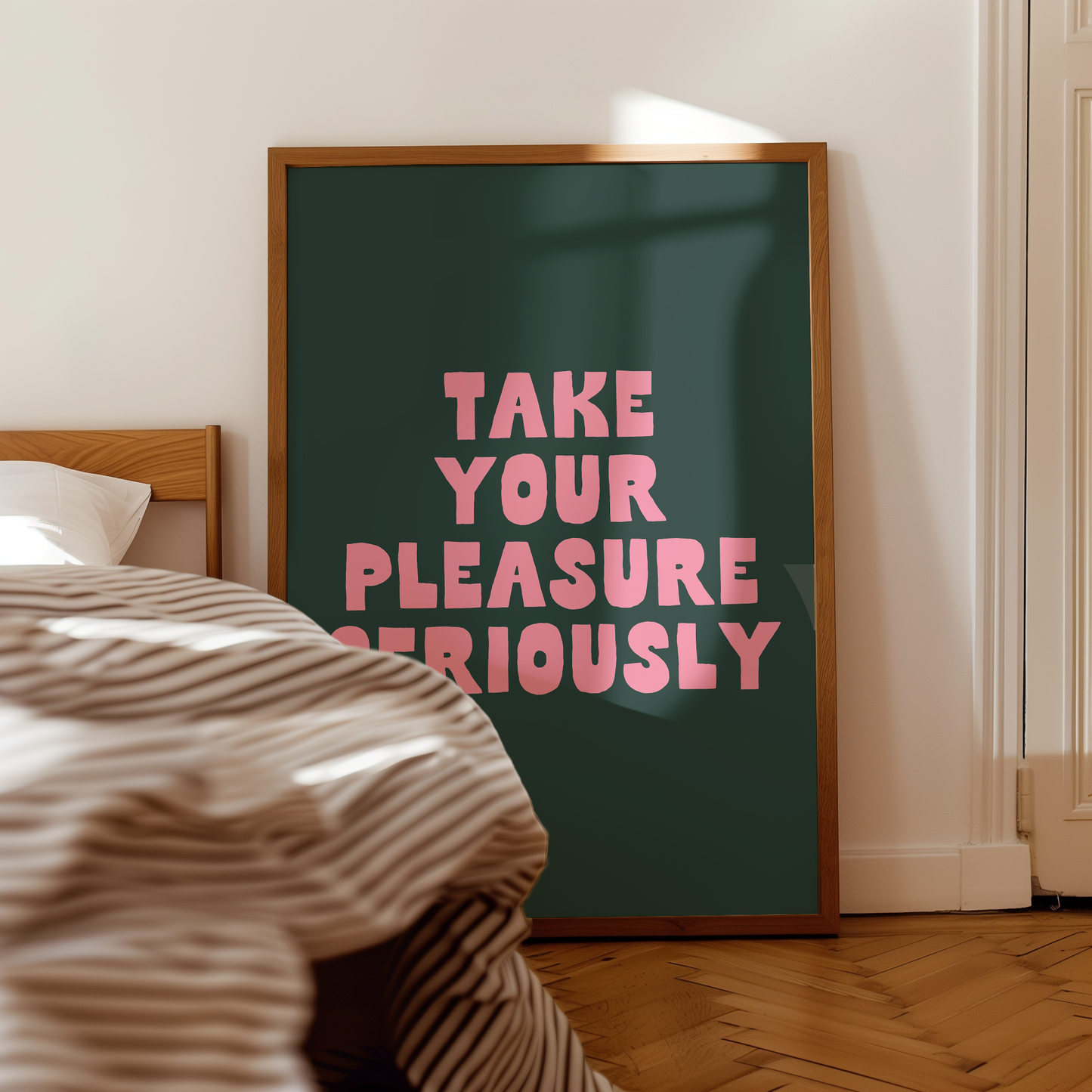Take Your Pleasure Seriously | Watermelon and Forest Green | Art Print