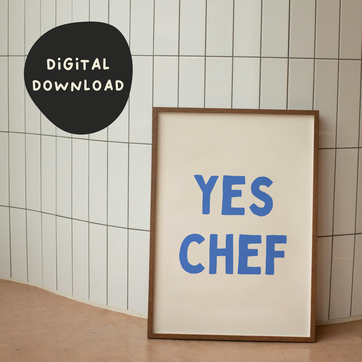 Digital Download | Yes Chef | Blue and Cream
