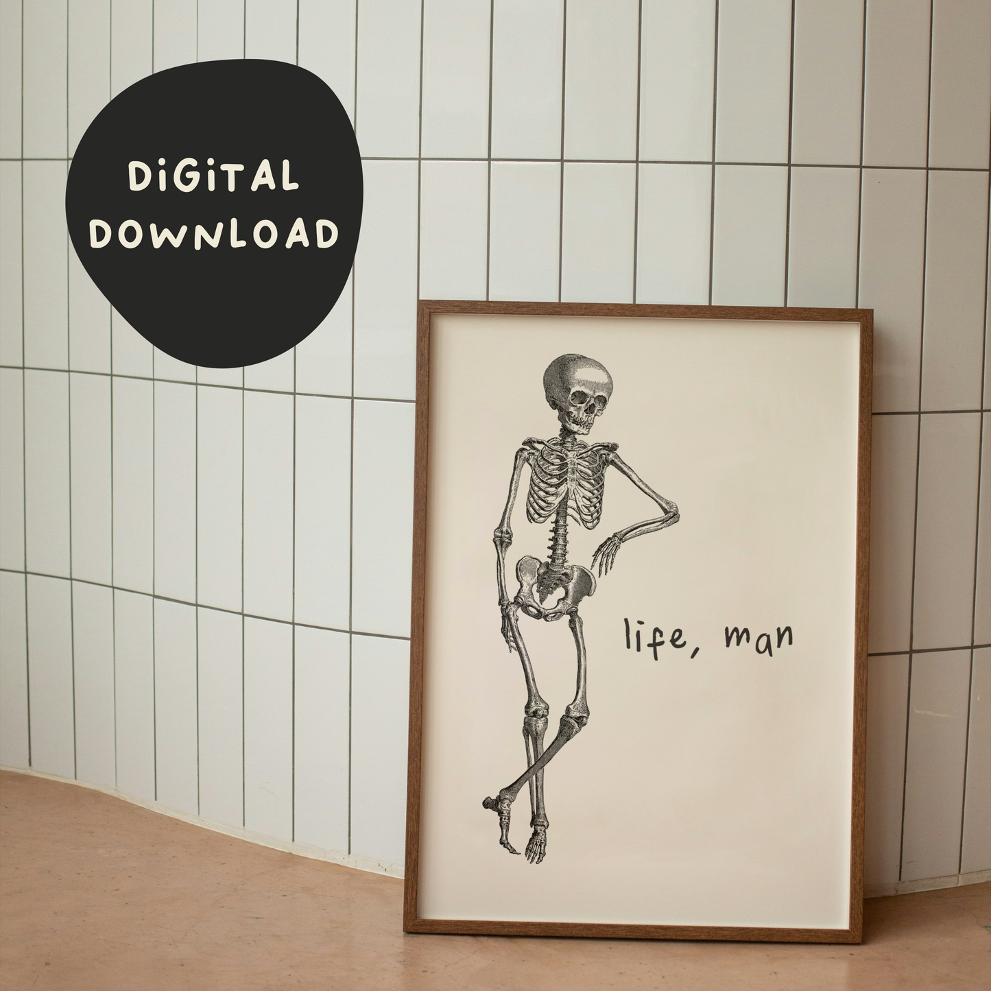 Default Title Digital Download | Digital Download | Life, Man | Black and Cream | Wisdom and Wonder Designs
