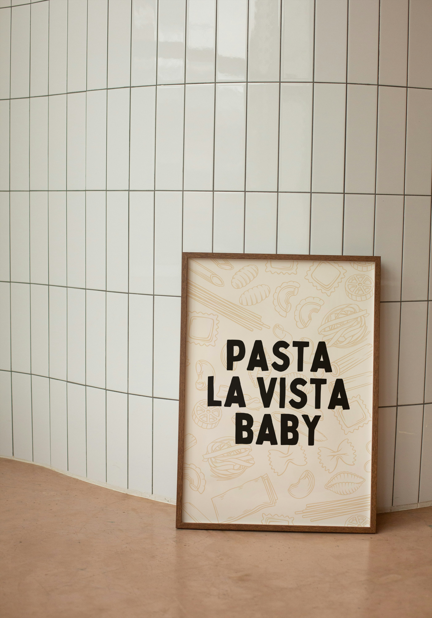 A5 Print | Pasta La Vista Baby | Black and Cream | Art Print | Wisdom and Wonder Designs