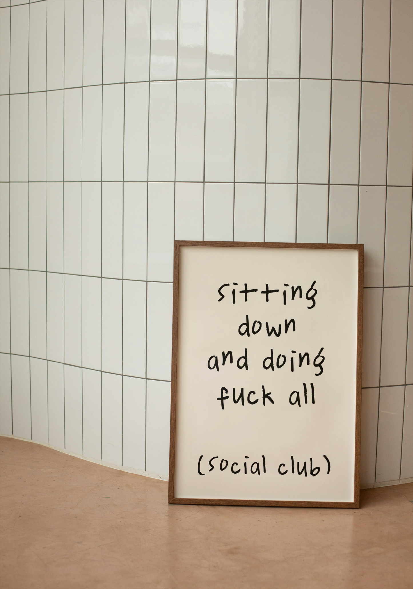A4 Print | Sitting Down And Doing Fuck All | Black and Cream | Art Print | Wisdom and Wonder Designs