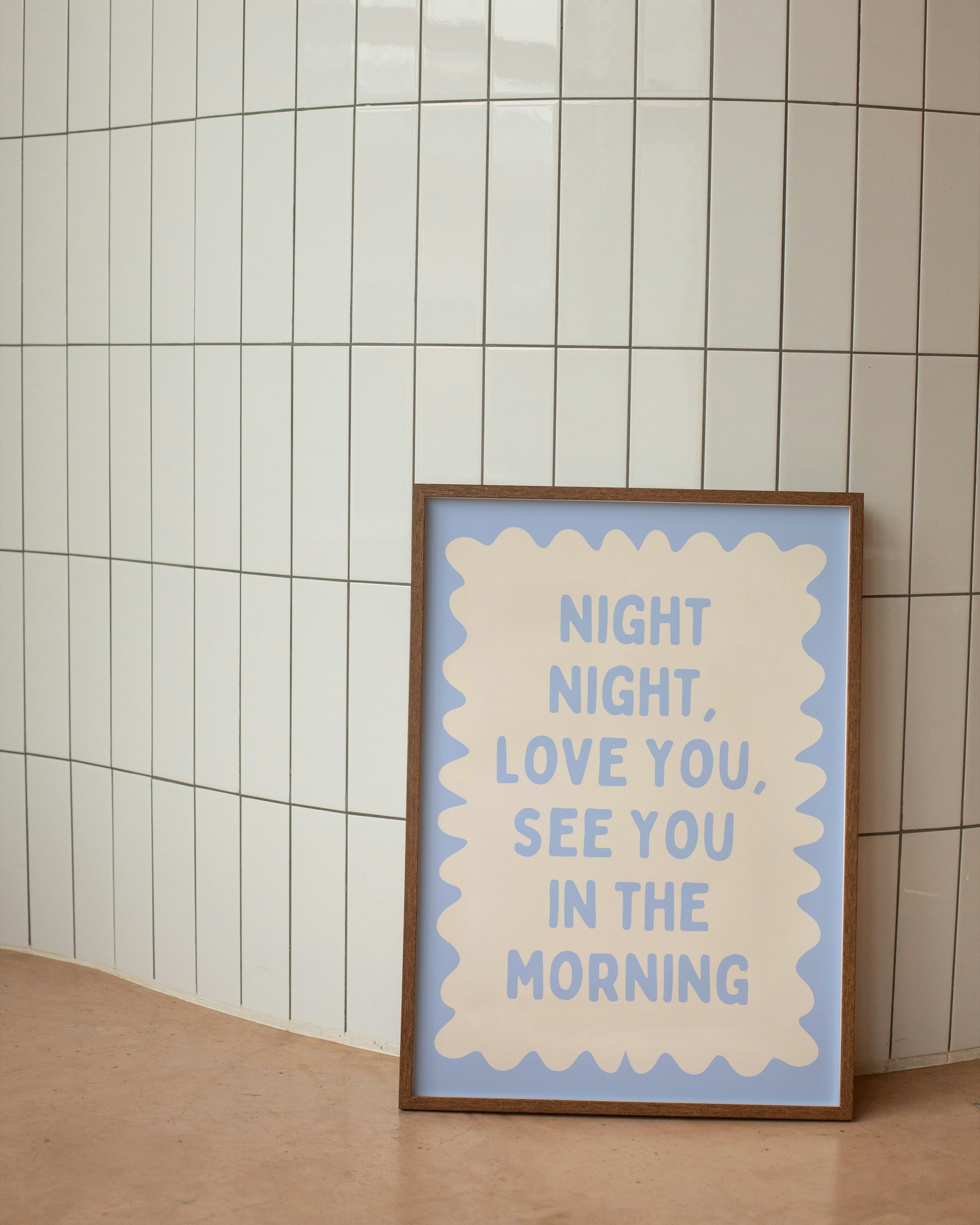 Night Night, Love You | Cornflower and Cream | Wall Art Print