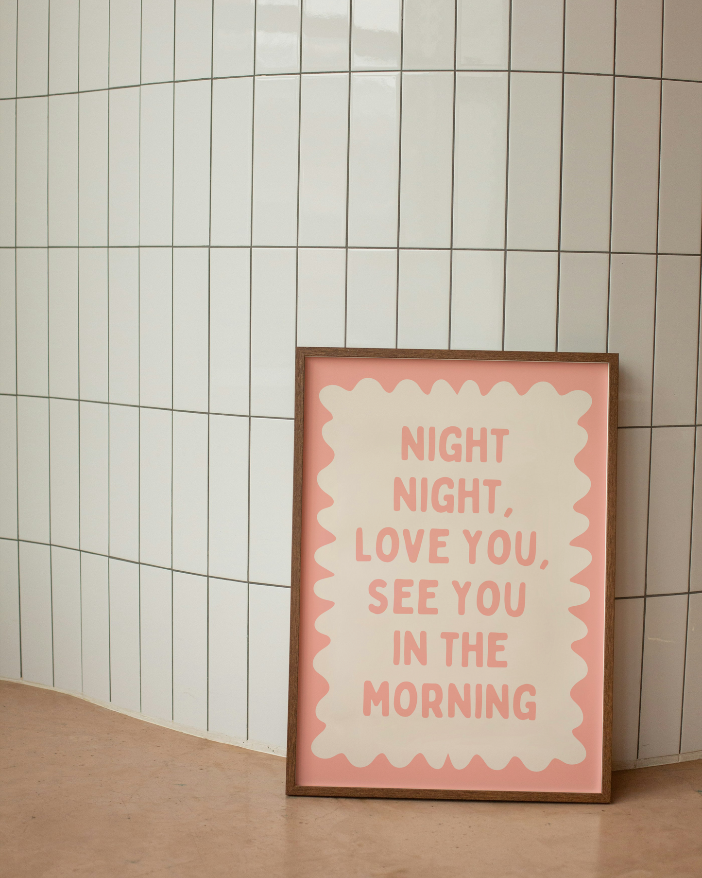 Night Night, Love You | Peach and Cream | Wall Art Print