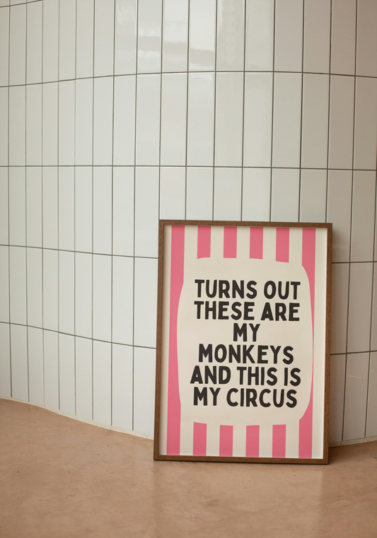 Digital Download | Turns Out These Are My Monkeys | Watermelon and Cream Stripe