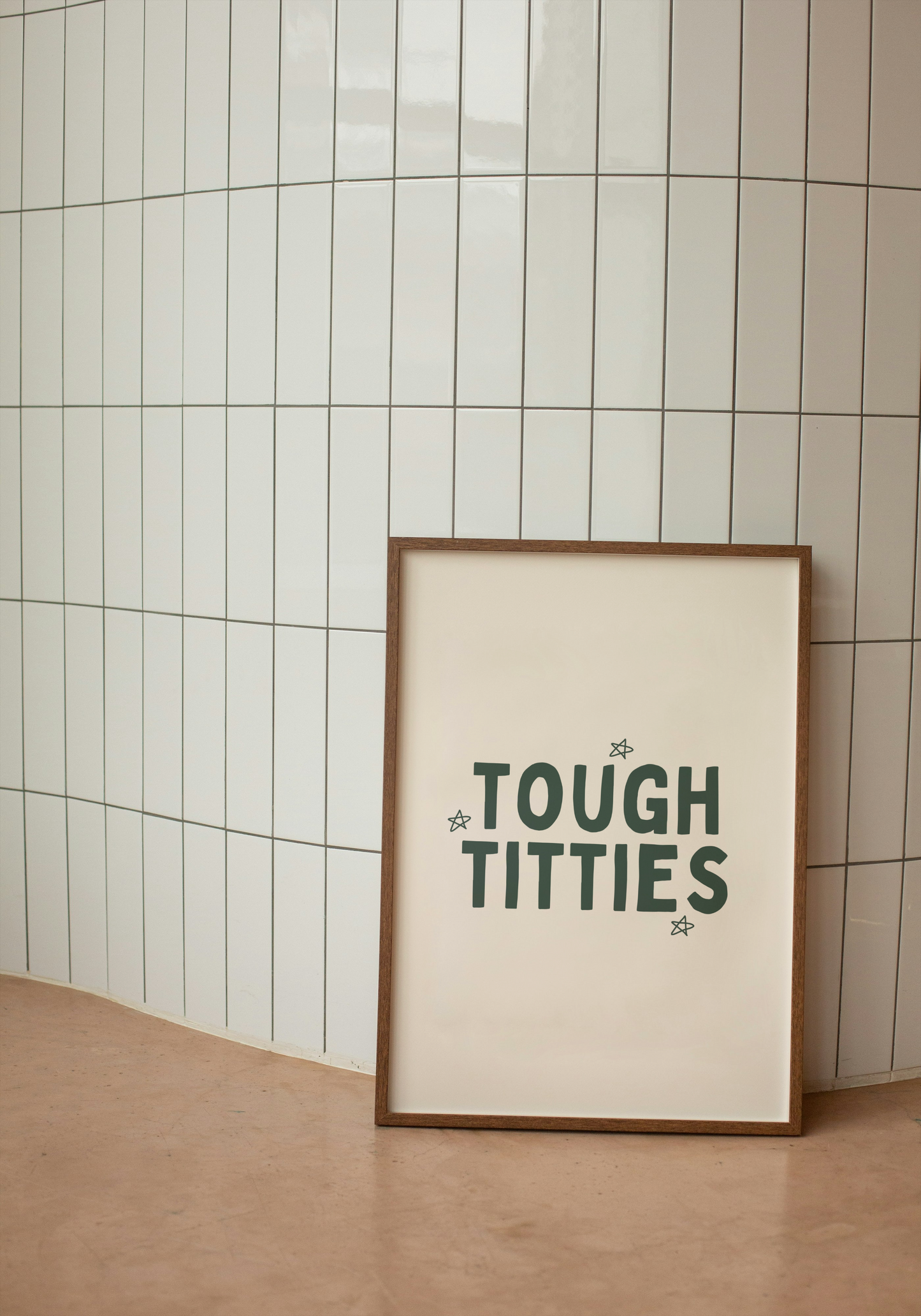 A4 Print | Tough Titties | Forest Green and Cream | Art Print | Wisdom and Wonder Designs