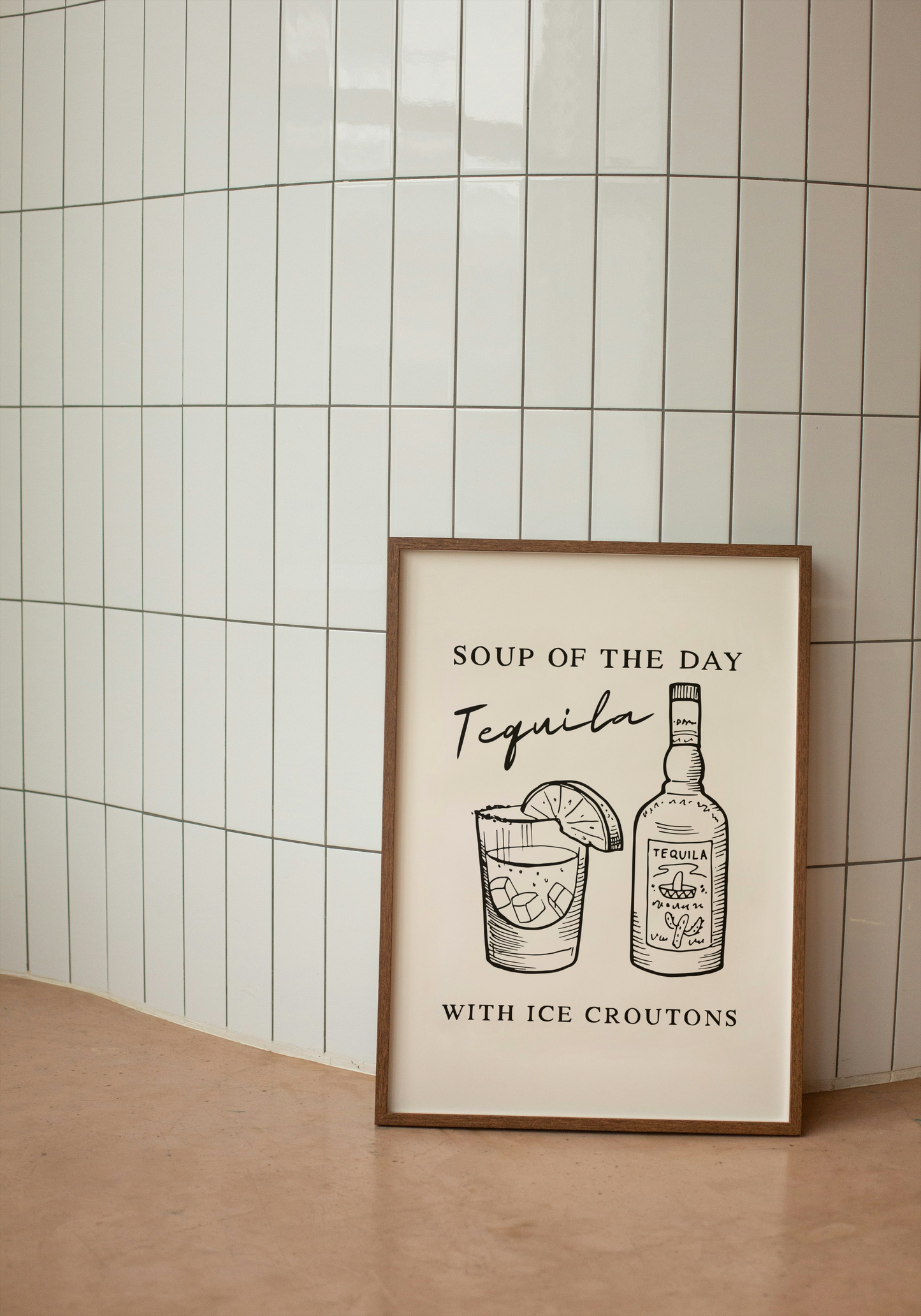 Lustre / A5 Print | Soup Of The Day. Tequila | Black and Cream | Art Print | Wisdom and Wonder Designs