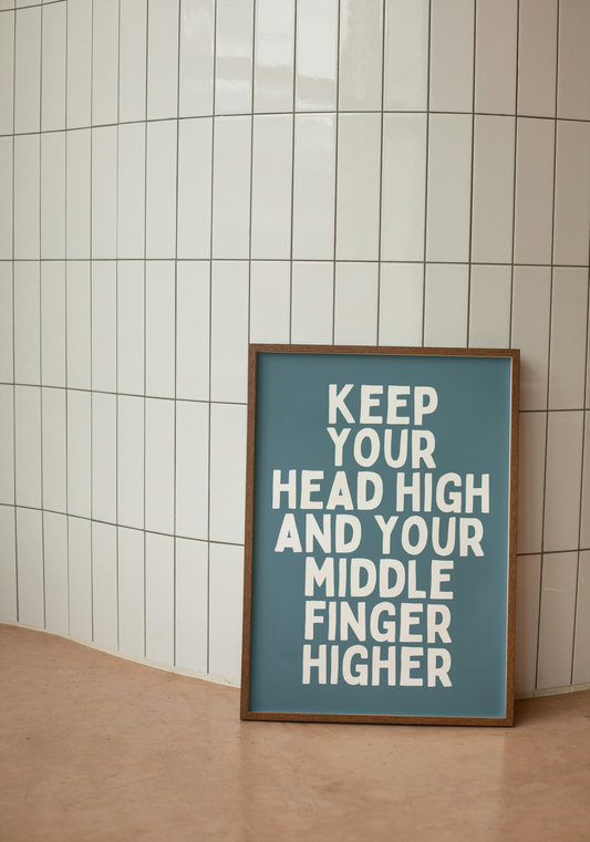 Digital Download | Keep Your Head High | Airforce Blue and White
