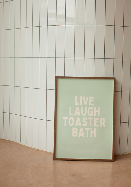 Digital Download | Live Laugh Toaster Bath | Cream and Pistachio