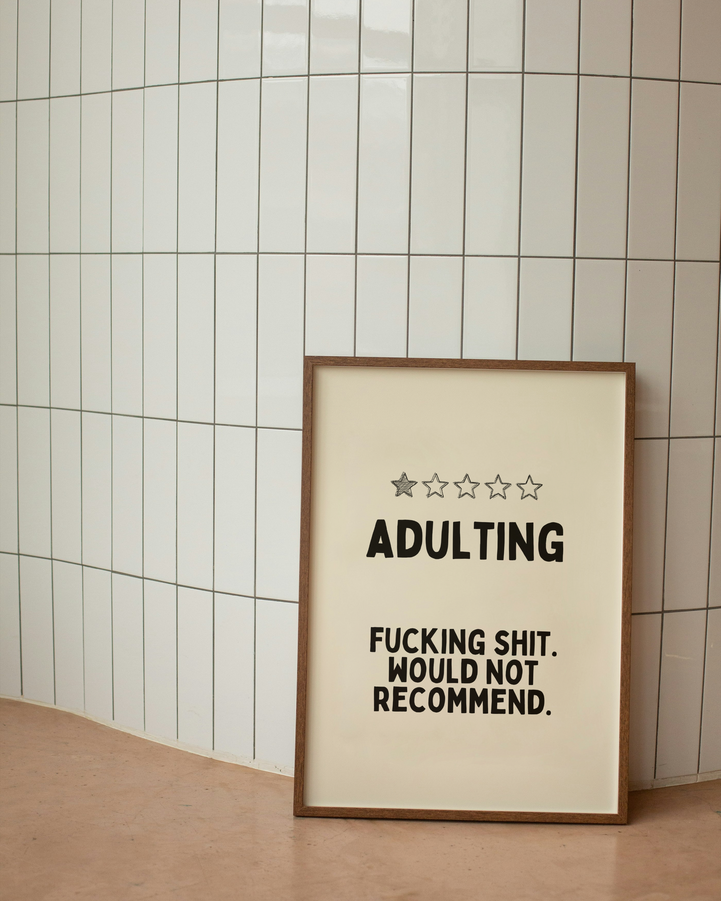 Adulting | Black and Cream | Art Print