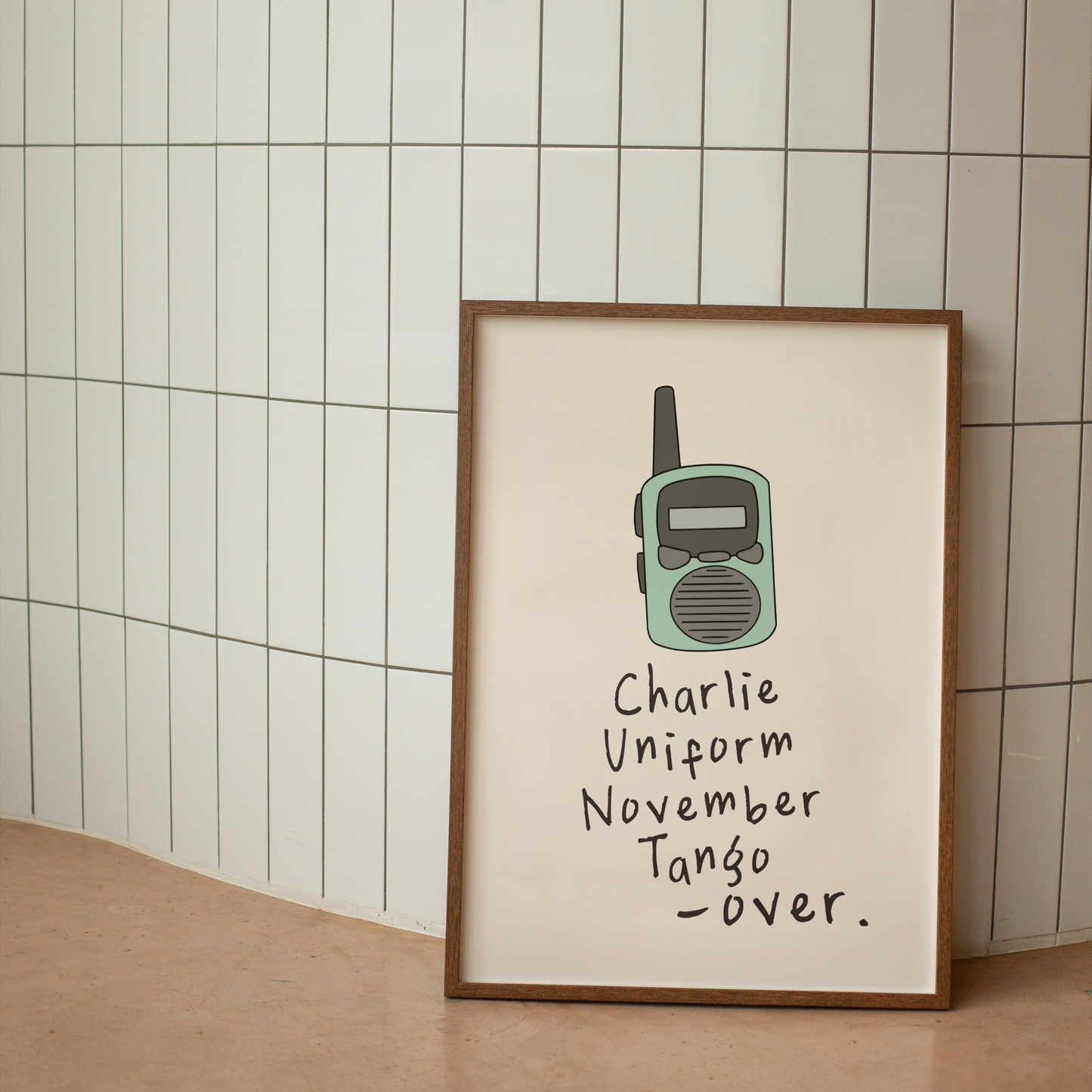 Lustre / Portrait A5 Print | Charlie Uniform November Tango, Over | Seafoam and Cream | Art Print | Wisdom and Wonder Designs