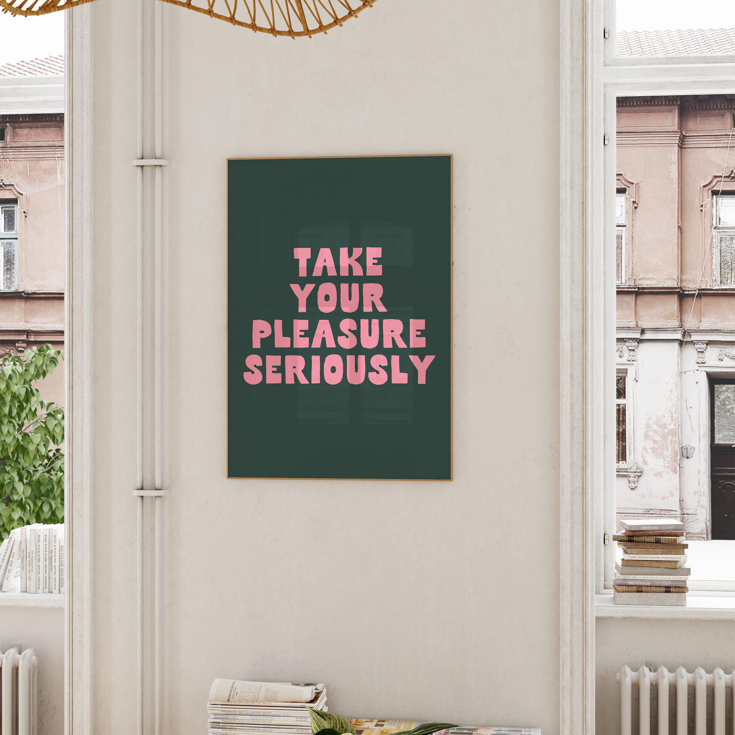 Take Your Pleasure Seriously | Watermelon and Forest Green | Art Print