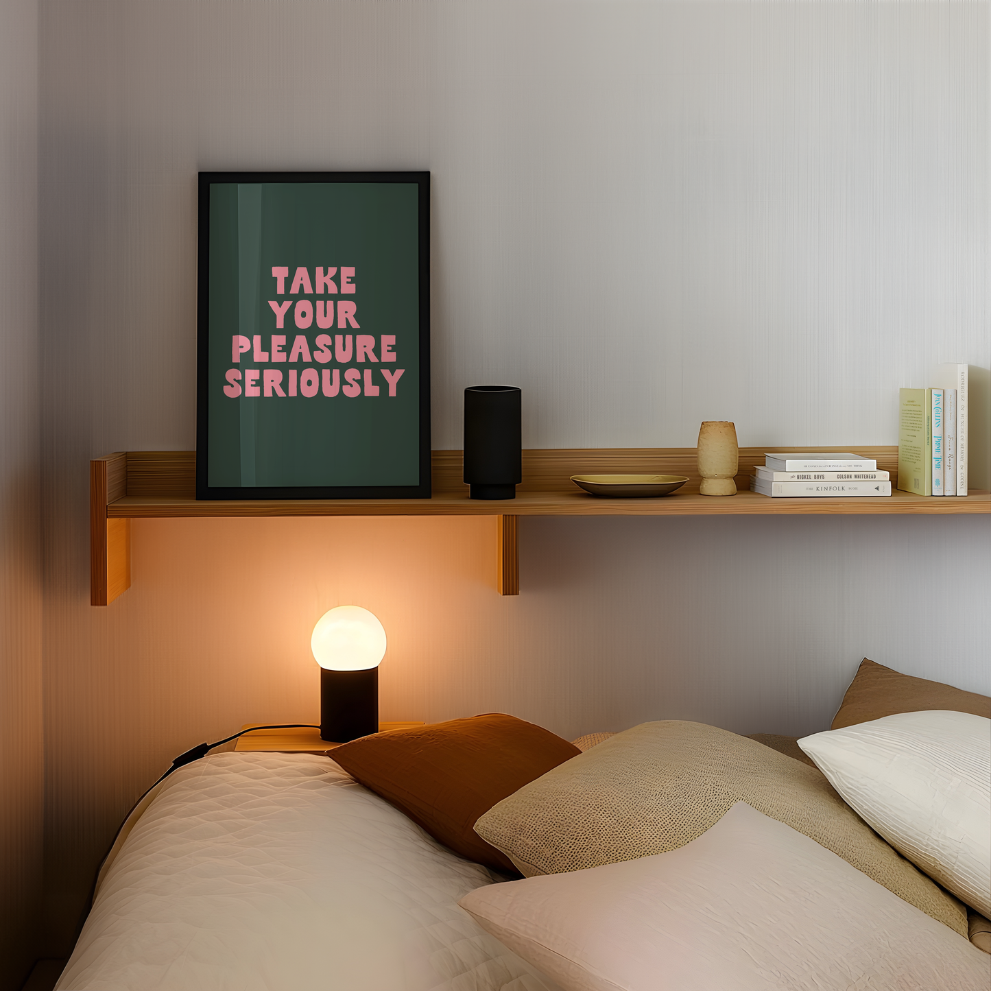 Take Your Pleasure Seriously | Watermelon and Forest Green | Art Print
