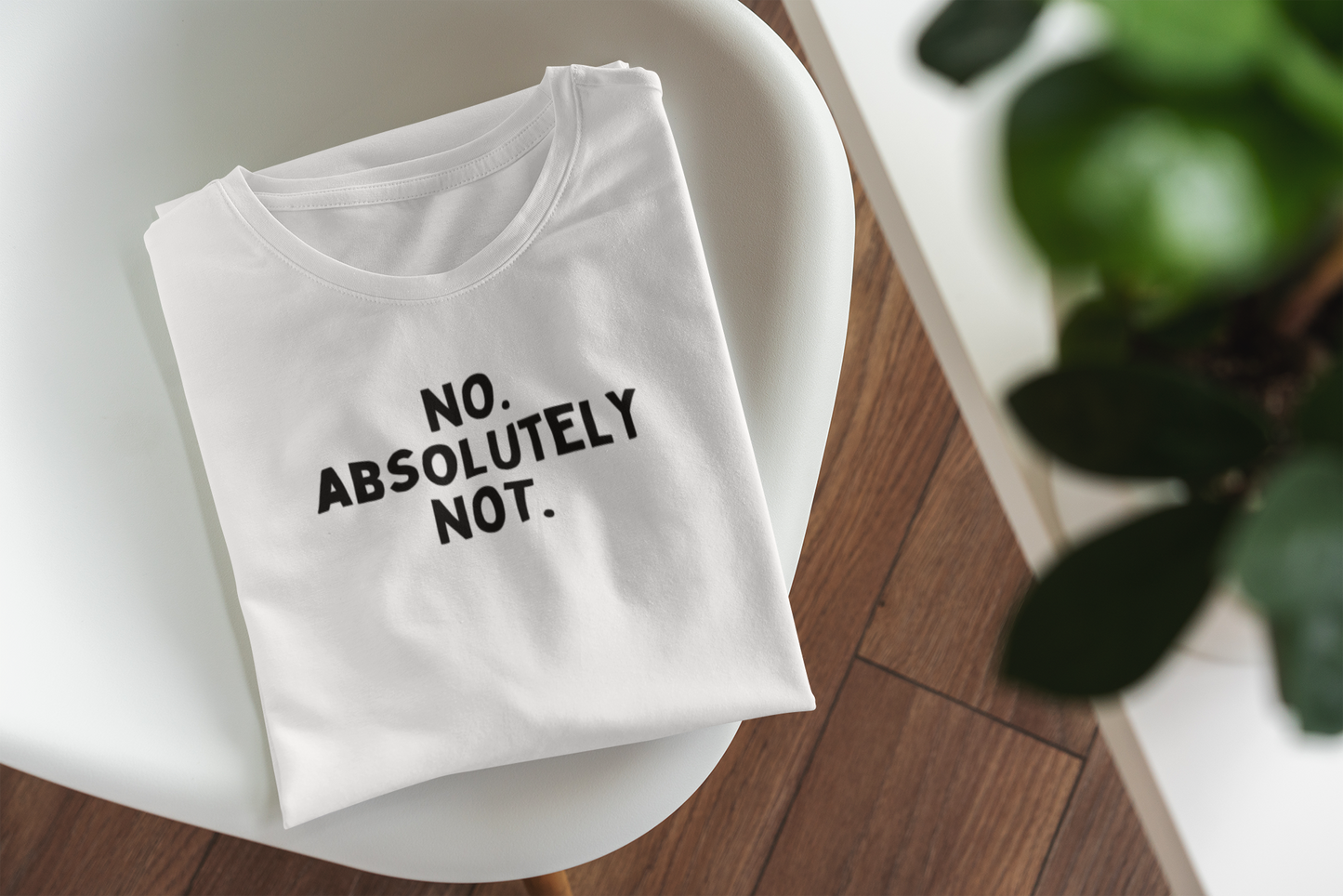 White / XX-Small Product Type | No. Absolutely Not. | Black Graphic | Organic Unisex T Shirt | Wisdom and Wonder Designs