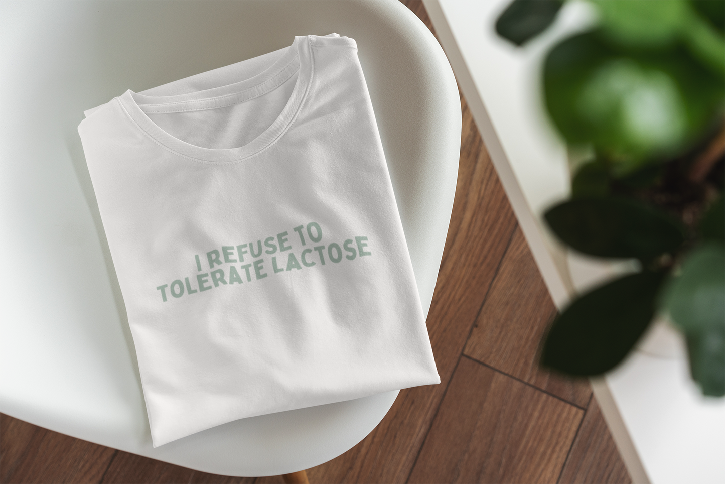 White / XX-Small Product Type | I Refuse To Tolerate Lactose | Seafoam Graphic | Organic Unisex T Shirt | Wisdom and Wonder Designs