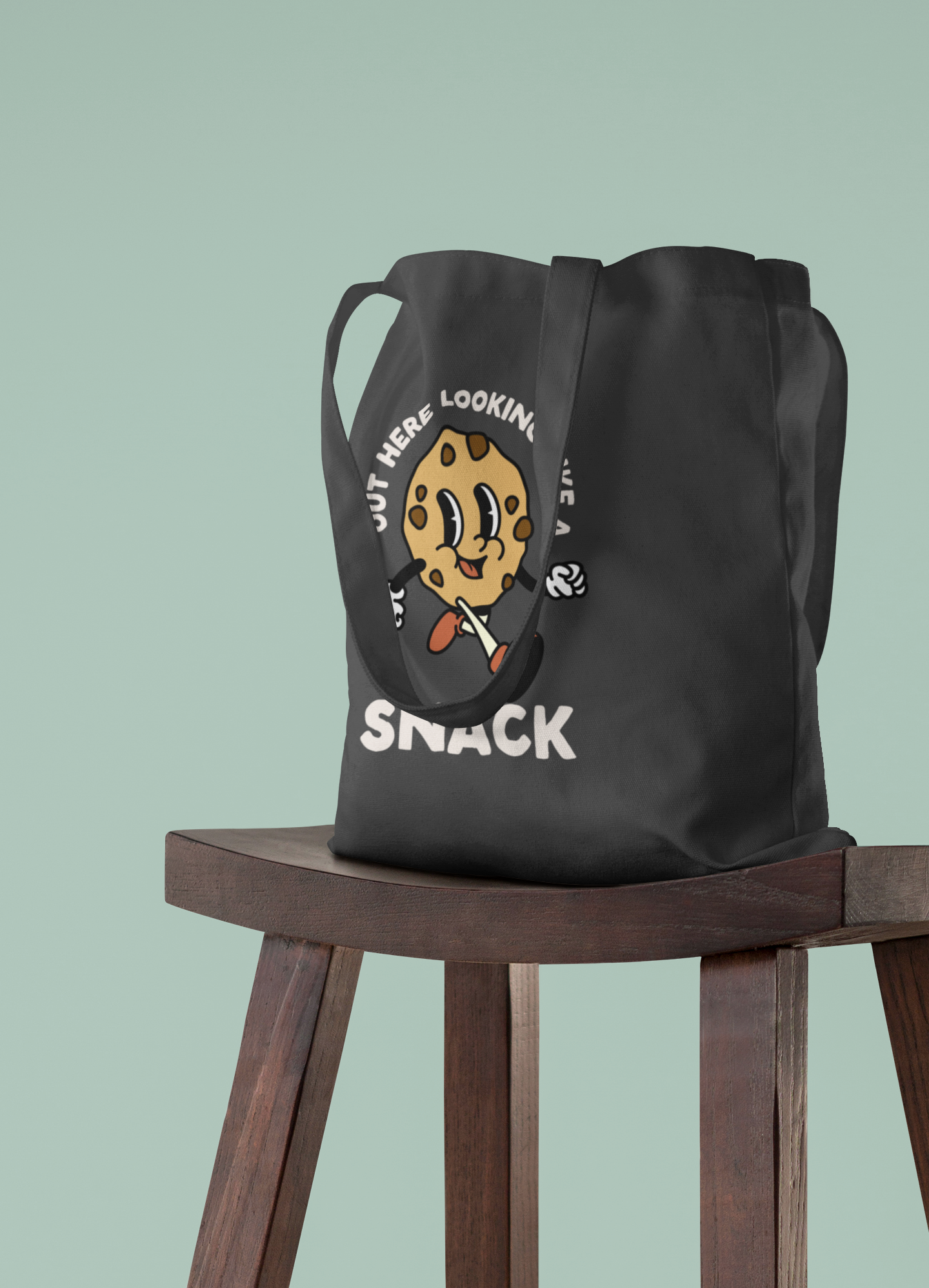 Anthracite Tote Bag | Out Here Looking Like A Snack | Charcoal | Organic Cotton Tote Bag | Wisdom and Wonder Designs