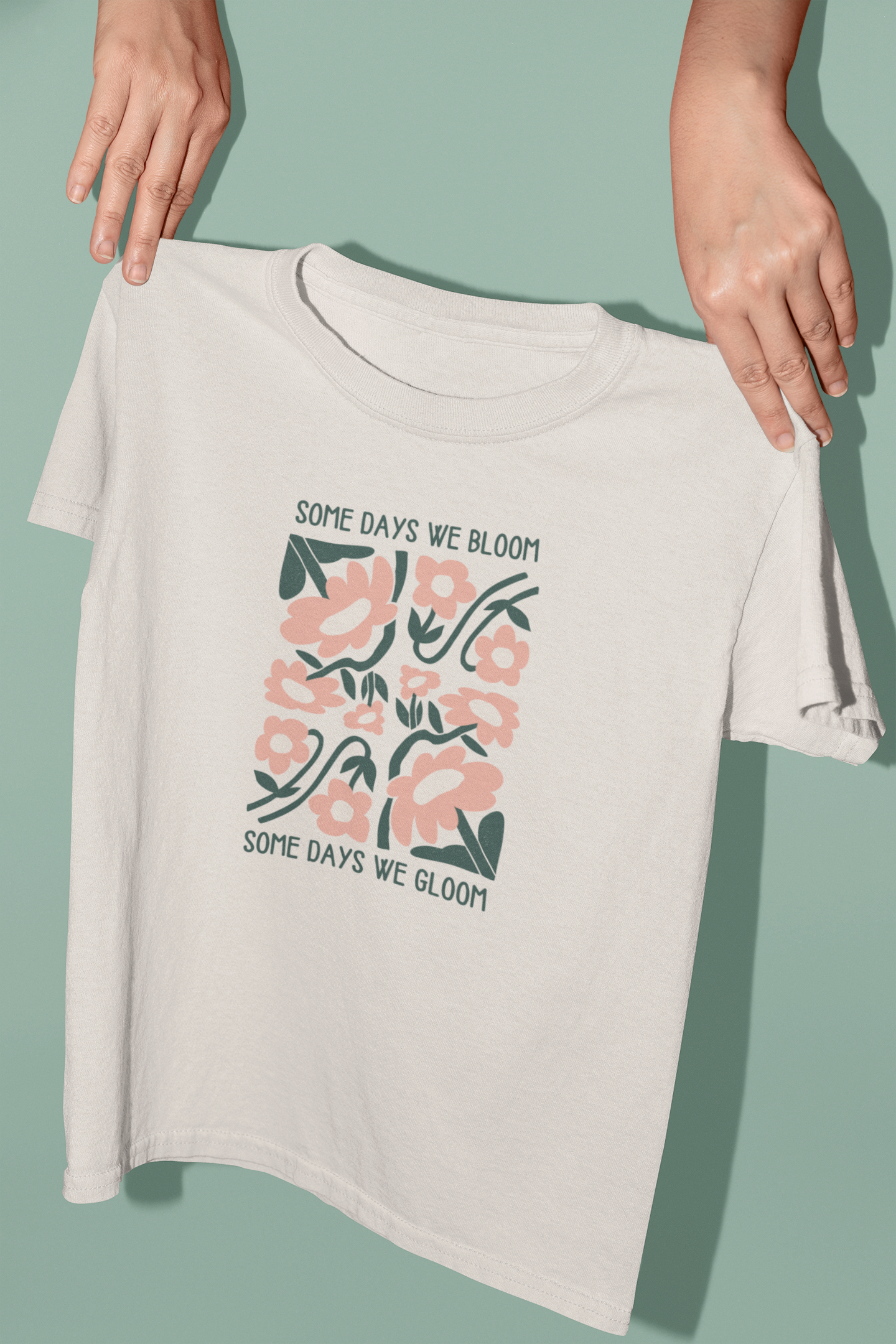 White / XX-Small T Shirt | Some Days We Bloom Some Days We Gloom | Unisex Organic T Shirt | Wisdom and Wonder Designs