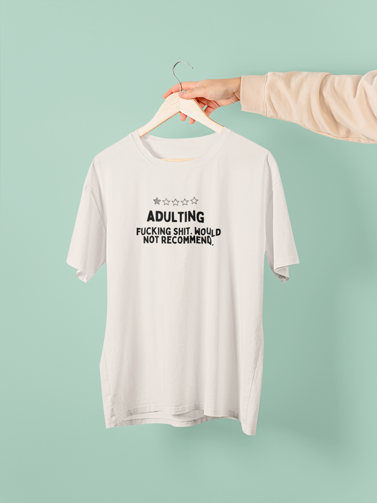 Vintage White / XX-Small Product Type | Adulting | Black Graphic | Organic Unisex T Shirt | Wisdom and Wonder Designs