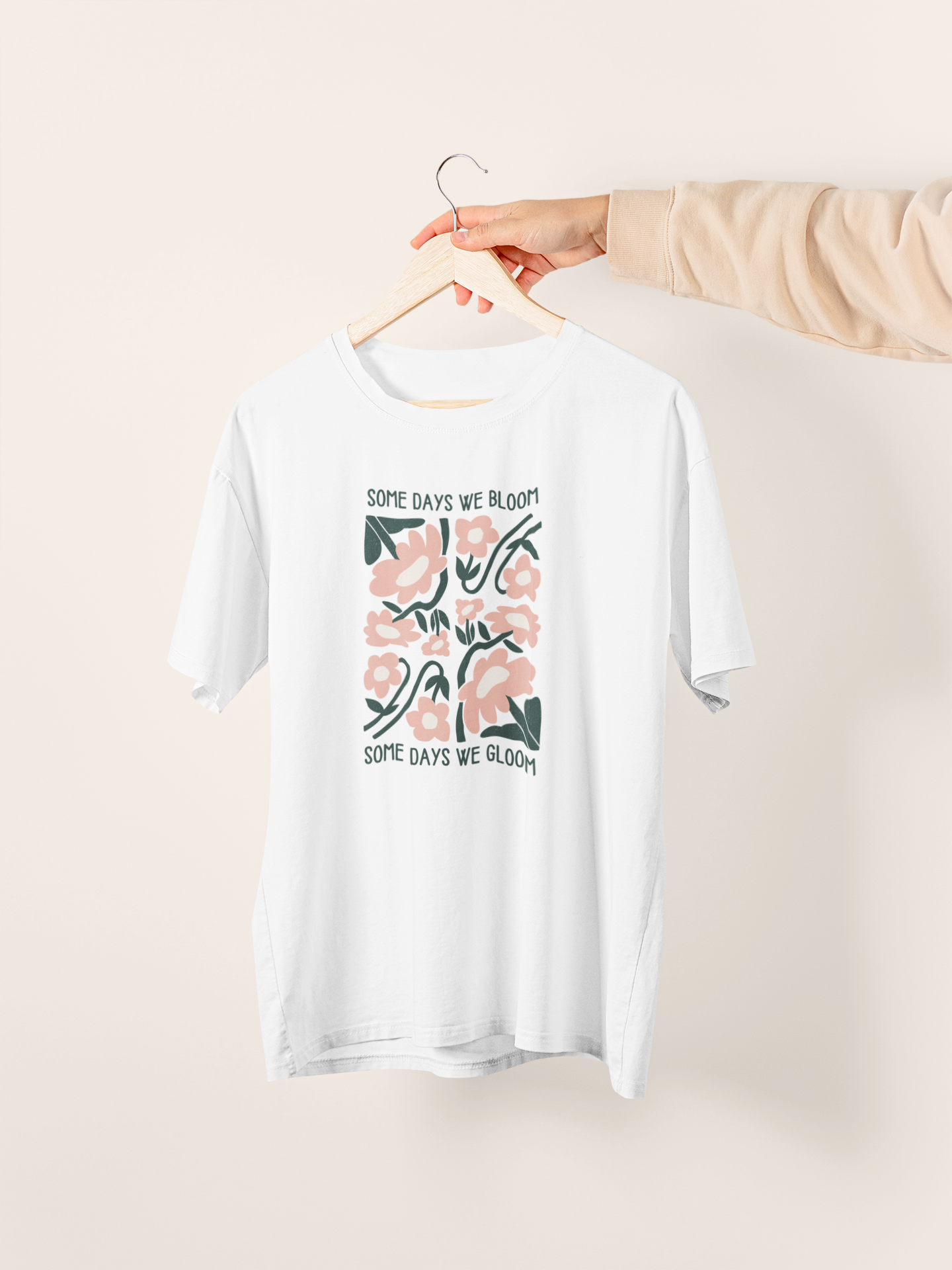 White / XX-Small T Shirt | Some Days We Bloom Some Days We Gloom | Unisex Organic T Shirt | Wisdom and Wonder Designs
