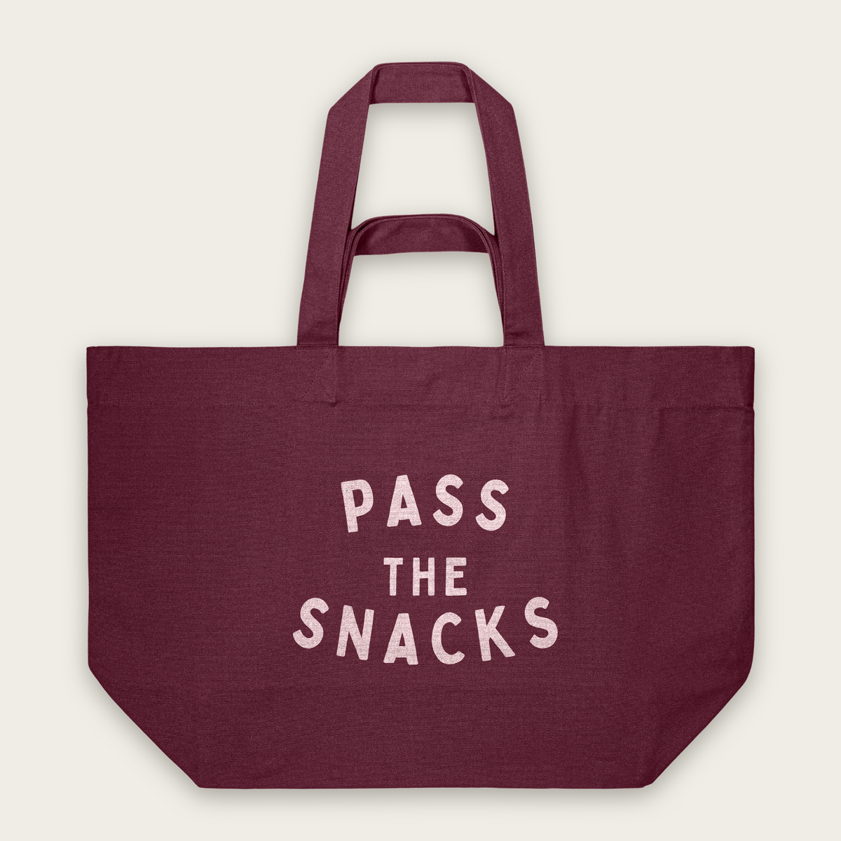 Pass The Snacks | Tote Bag in Burgundy (18711_Pass-The-Snacks_STAU117_Burgundy_Tote-Bag_Mockup.png)