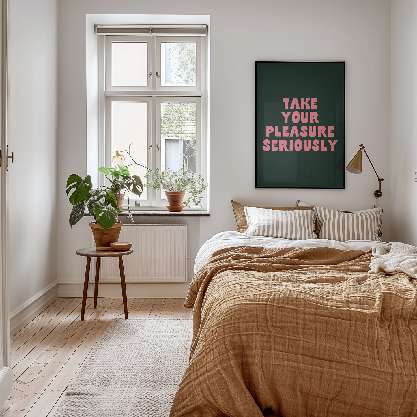 Take Your Pleasure Seriously | Watermelon and Forest Green | Art Print