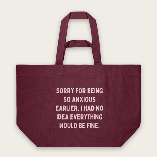 Sorry For Being So Anxious Earlier | Tote Bag in Burgundy (18800_Sorry-For-Being-So-Anxious-Earlier_STAU117_Burgundy_Tote-Bag_Mockup.png)