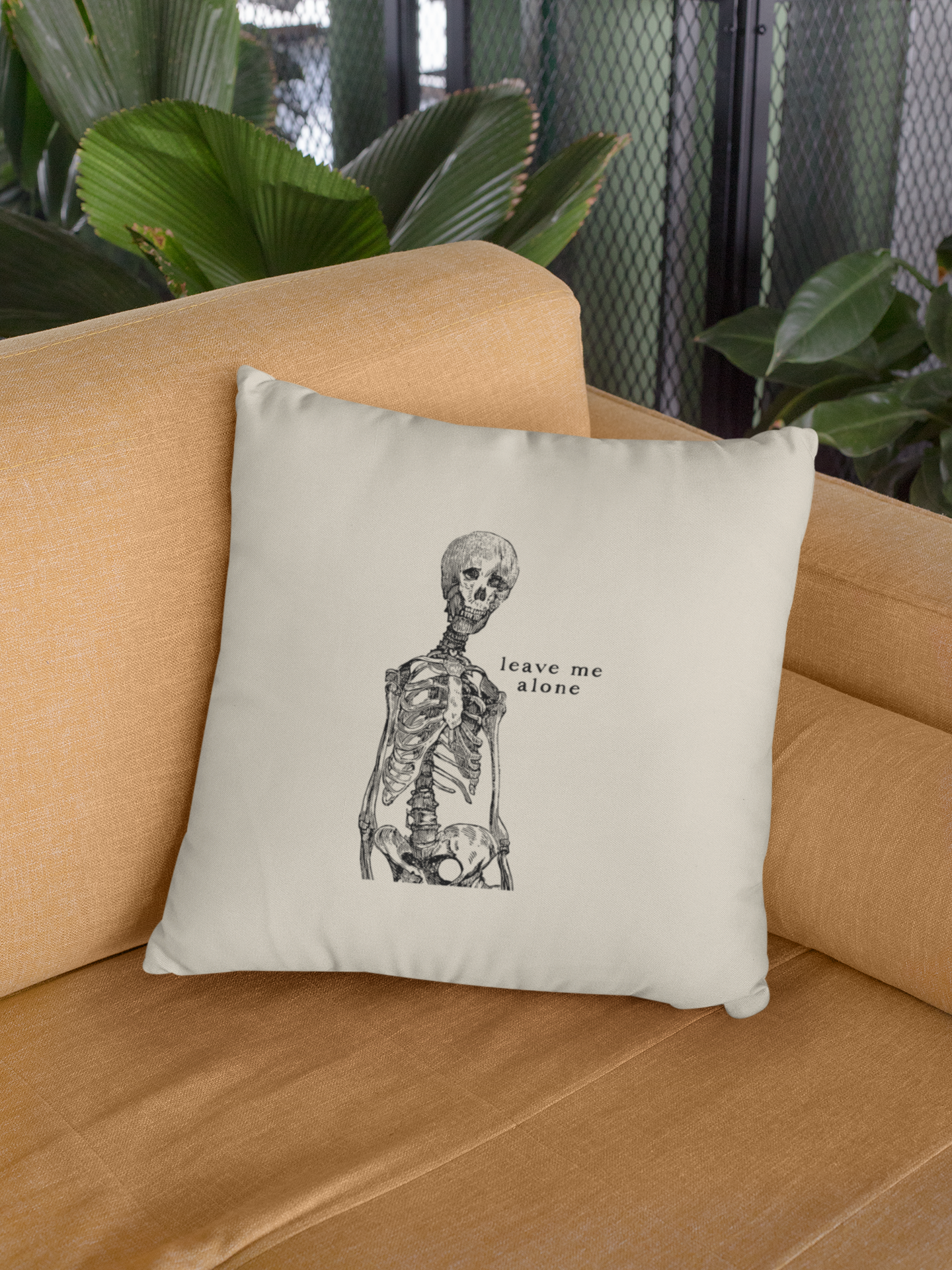 Leave Me Alone | Black and Cream | Cushion