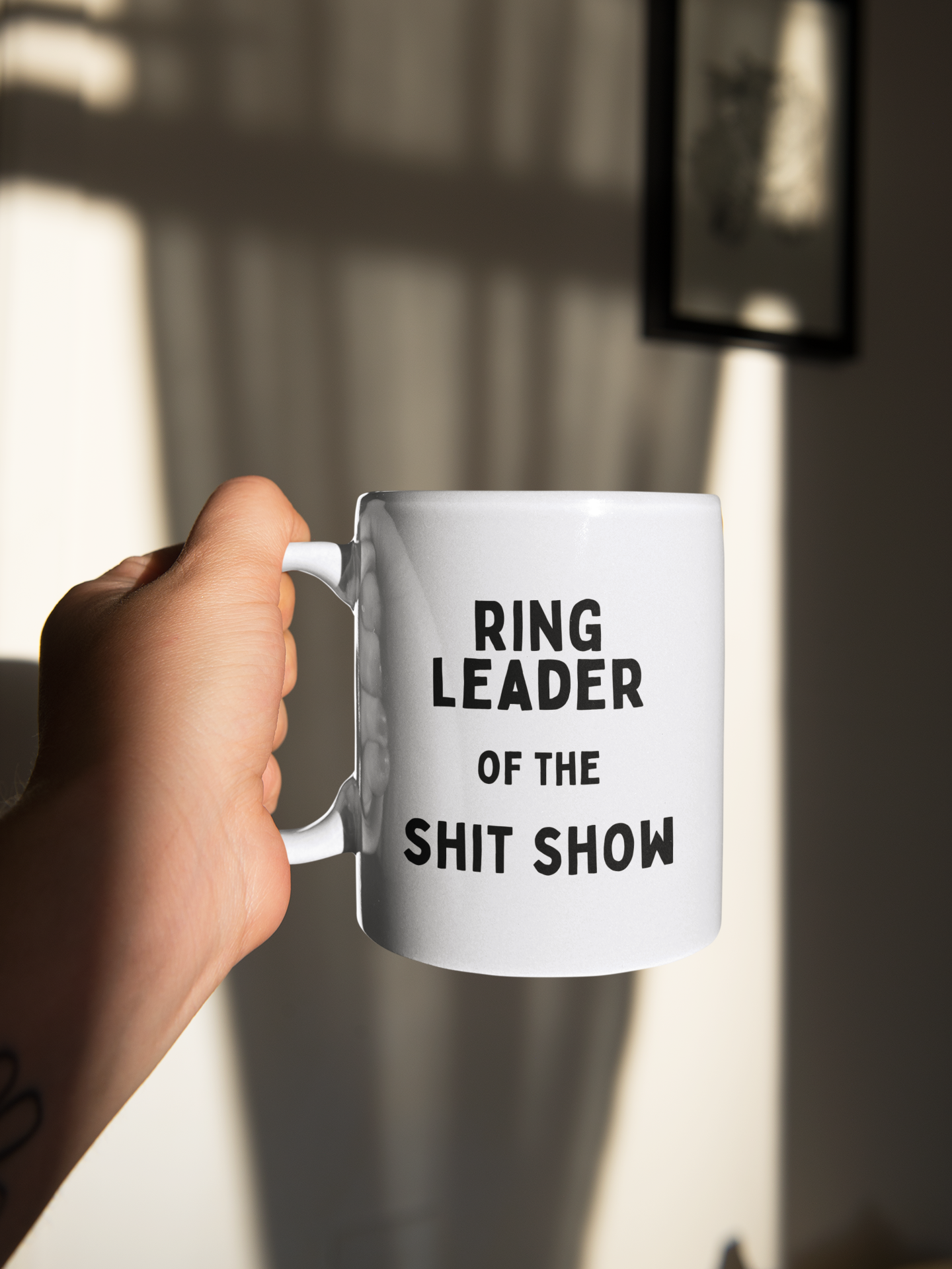 Ceramic / White Mugs | Ring Leader Of The Shit Show | Black Graphic | Ceramic Mug | Wisdom and Wonder Designs