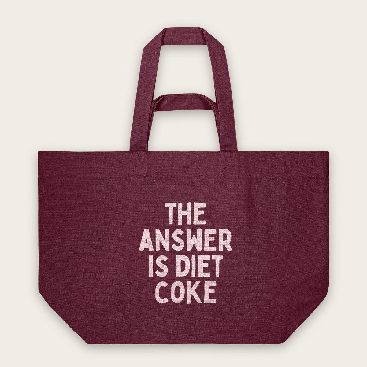 The Answer Is Diet Coke | Tote Bag in Burgundy (18812_The-Answer-Is-Diet-Coke_STAU117_Burgundy_Tote-Bag_Mockup.png)