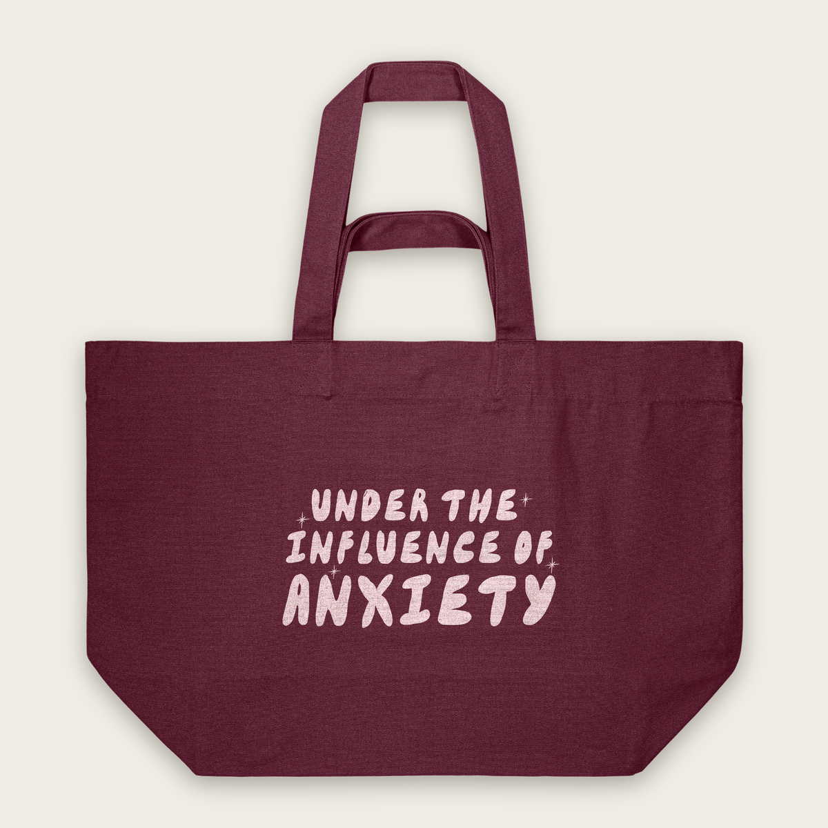Under The Influence Of Anxiety | Tote Bag in Burgundy (18857_Under-The-Influence-Of-Anxiety_STAU117_Burgundy_Tote-Bag_Mockup.png)