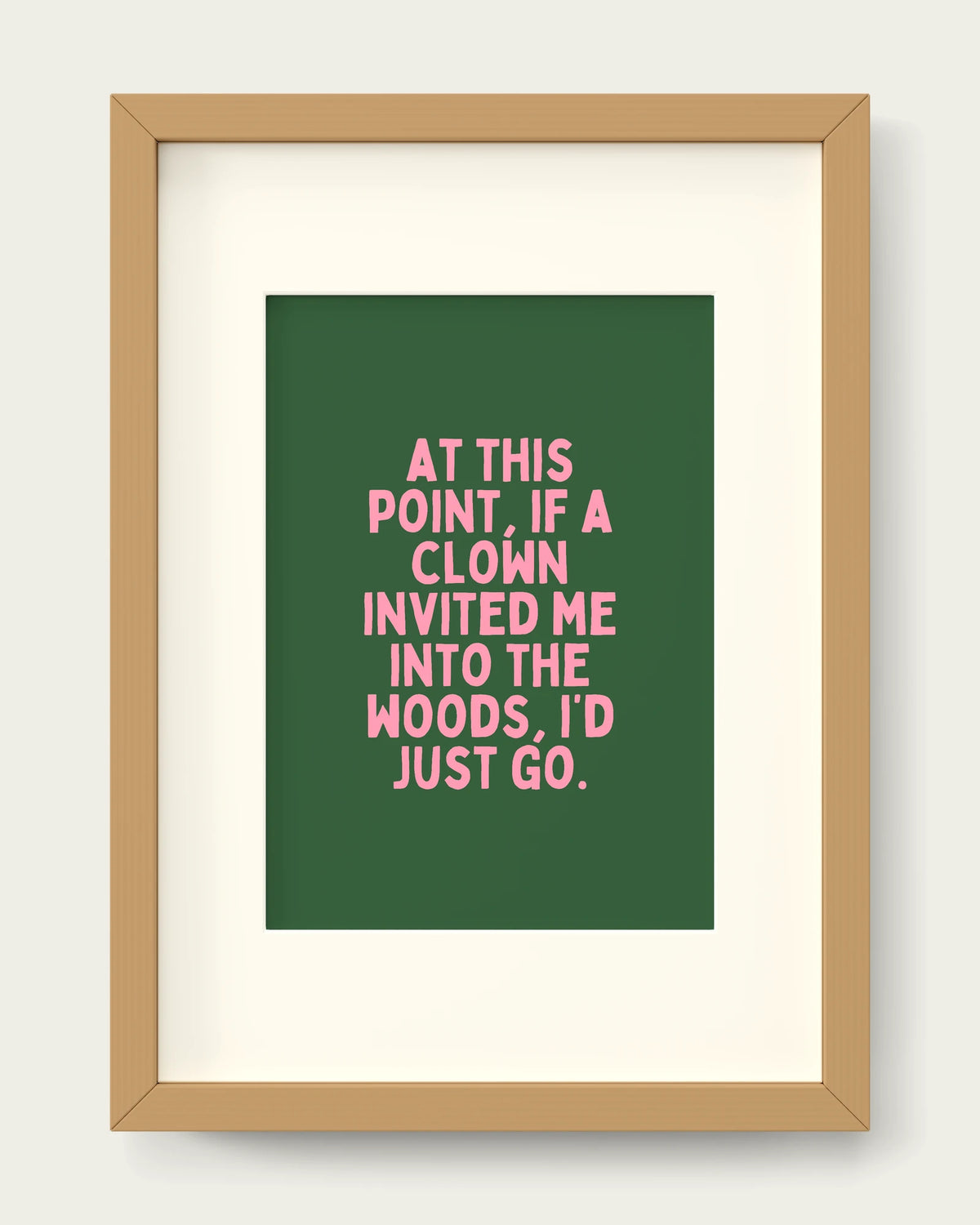 Hunter-Green-&-Blush-Pink/Oak+mount