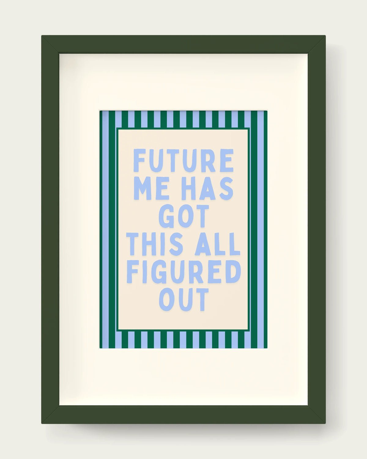Cornflower-&-Pine/Dark Green+mount