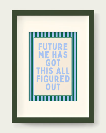 Cornflower-&-Pine/Dark Green+mount