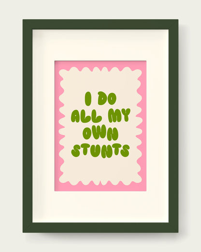 Pear-&-Blush-Pink/Dark Green+mount