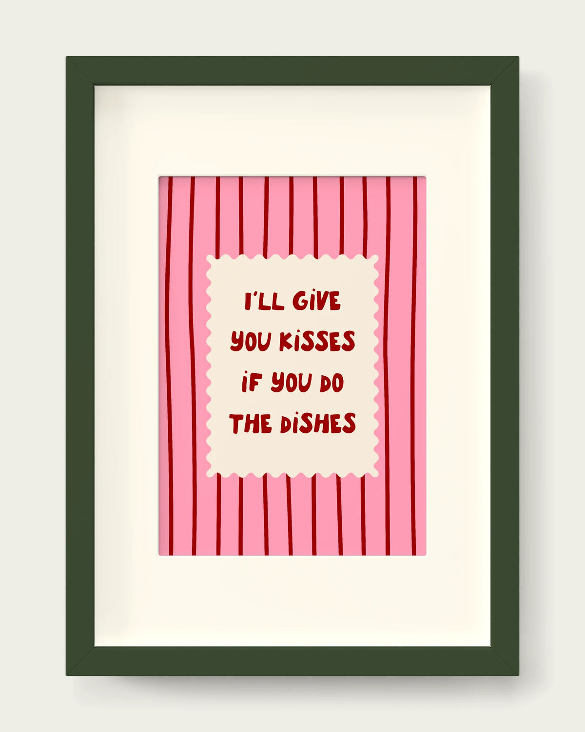 Cherry-&-Blush-Pink/Dark Green+mount