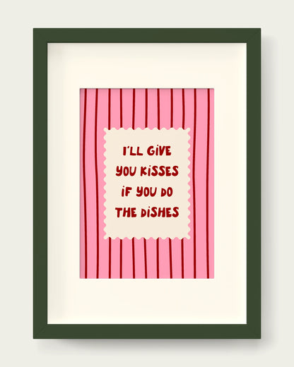 Cherry-&-Blush-Pink/Dark Green+mount