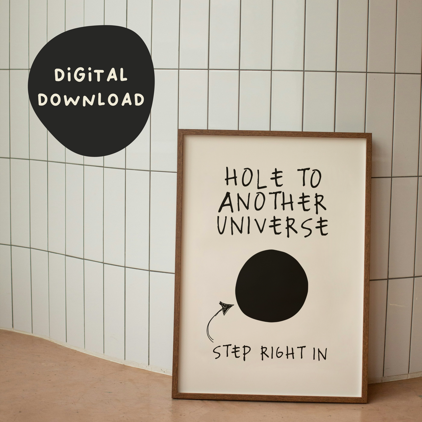 Digital Download | Hole To Another Universe | Black and Cream