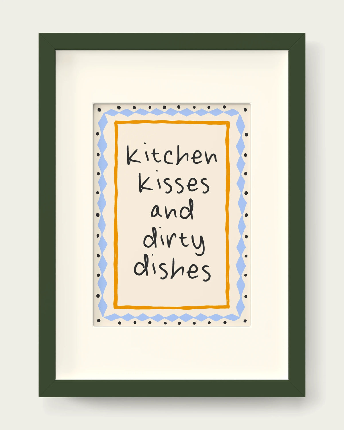 Mustard-&-Cornflower/Dark Green+mount