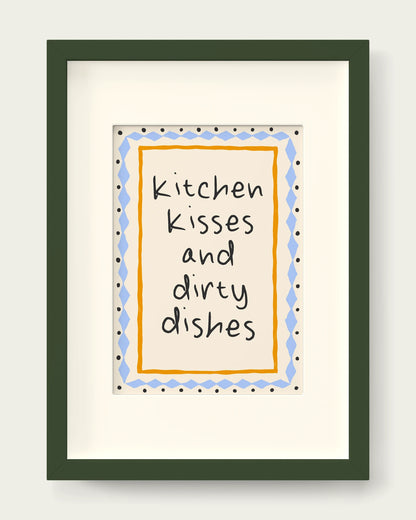 Mustard-&-Cornflower/Dark Green+mount