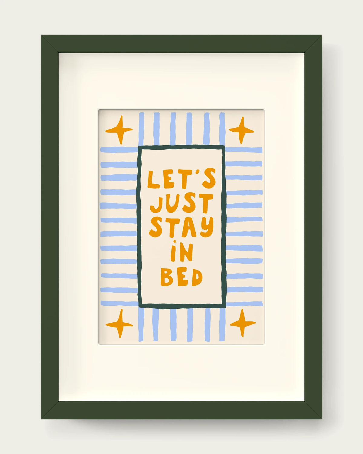 Mustard-&-Cornflower/Dark Green+mount