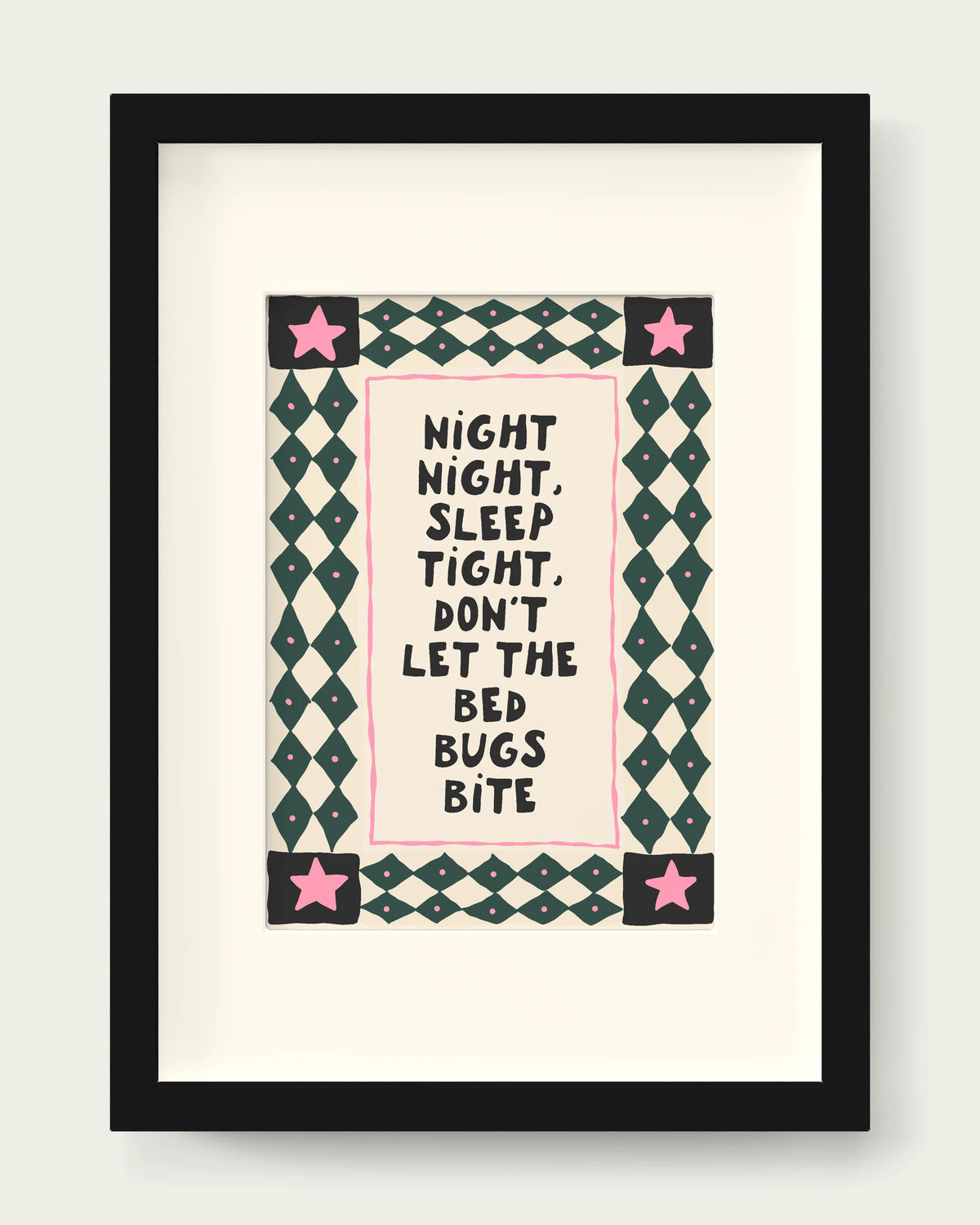 Forest-Green-&-Blush-Pink/Black+mount