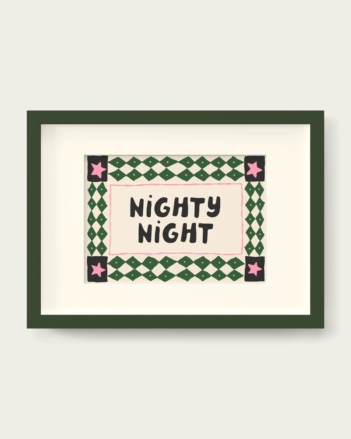 Hunter-Green-&-Blush-Pink/Dark Green+mount