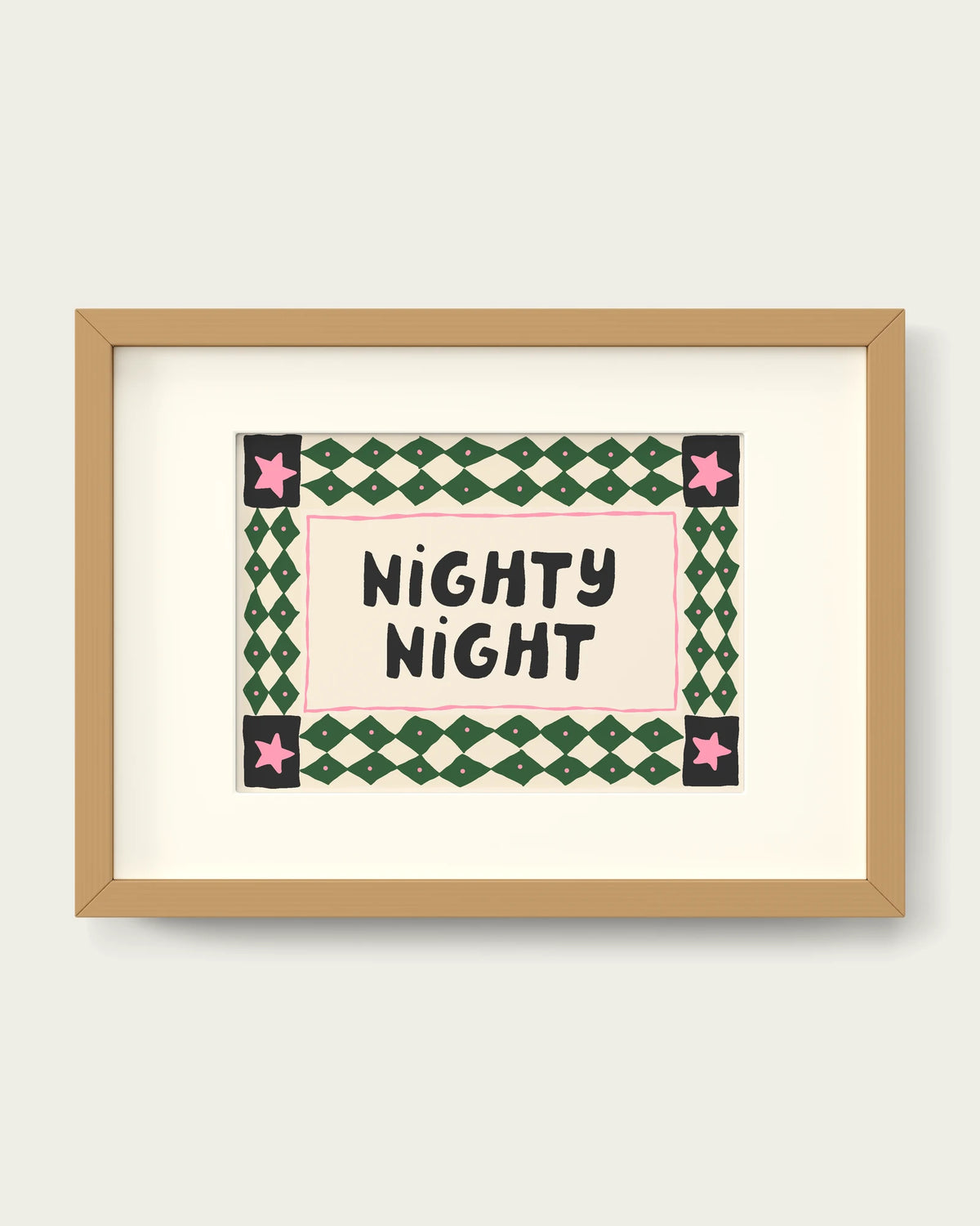 Hunter-Green-&-Blush-Pink/Oak+mount