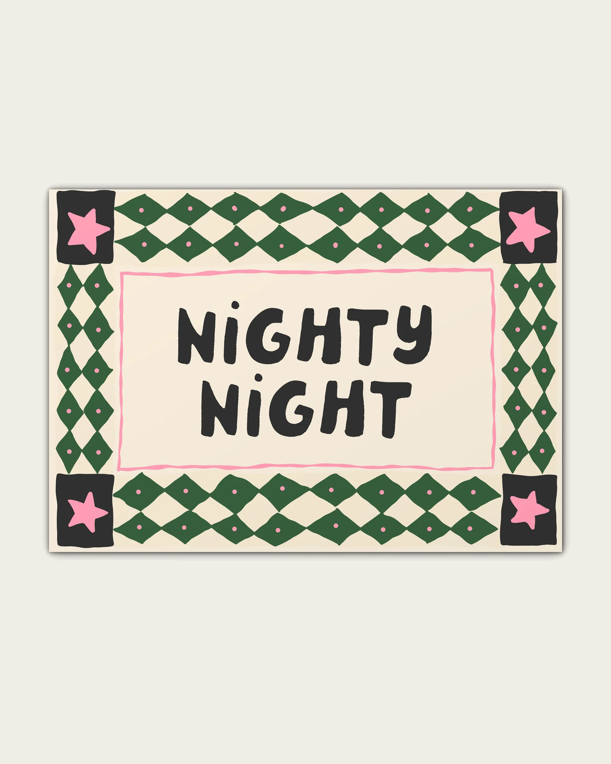 Hunter-Green-&-Blush-Pink/Unframed