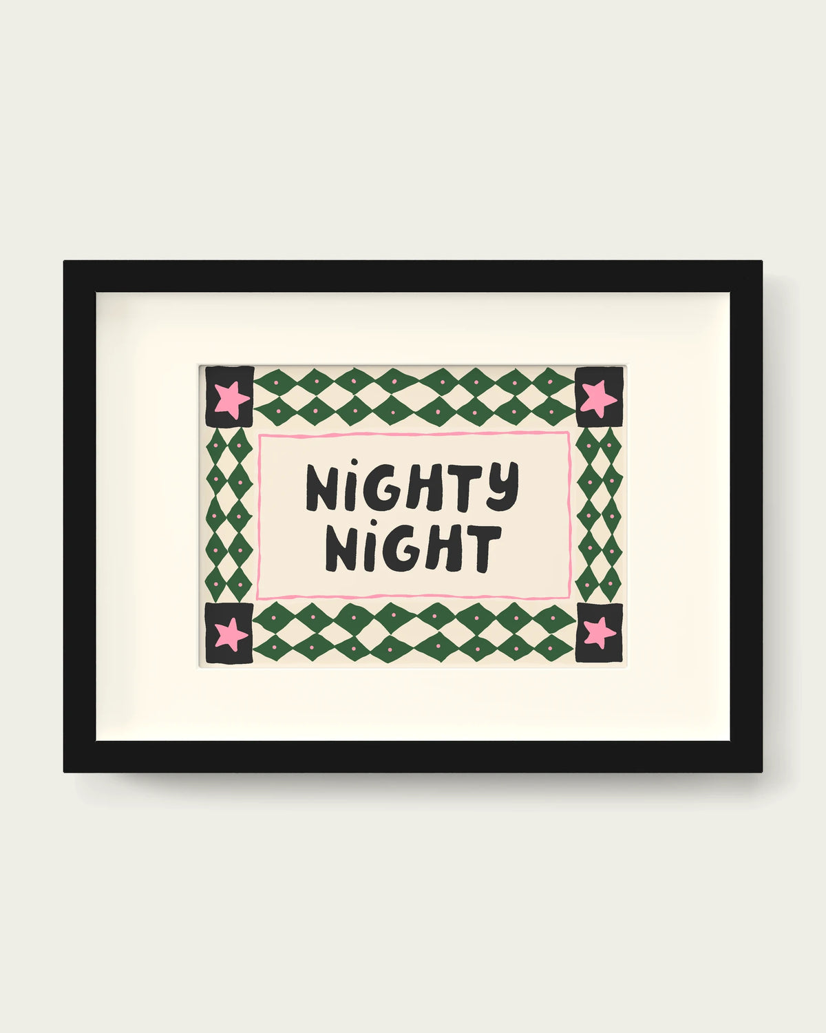 Hunter-Green-&-Blush-Pink/Black+mount