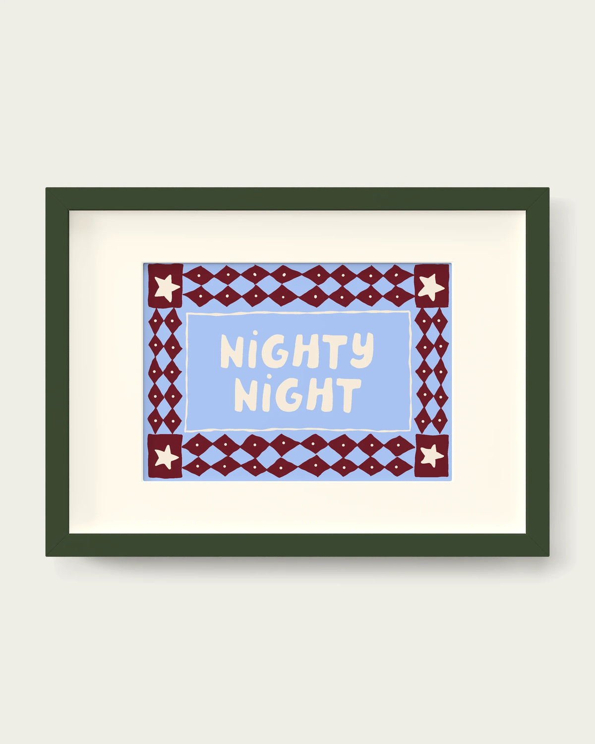 Plum-&-Cornflower/Dark Green+mount