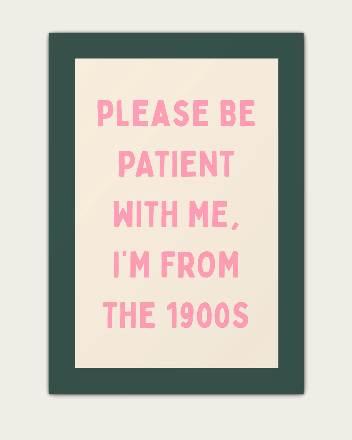 Blush-Pink-&-Forest-Green/Unframed