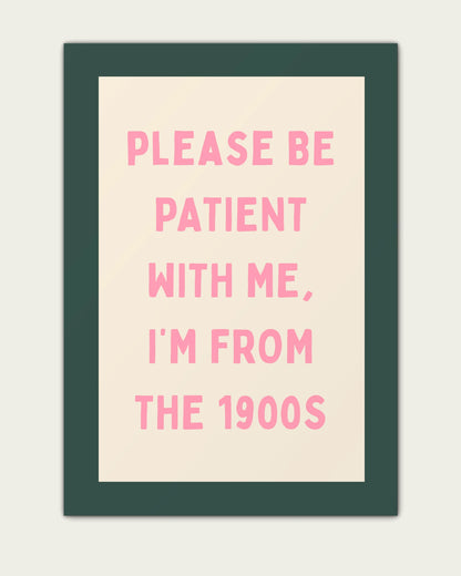 Blush-Pink-&-Forest-Green/Unframed